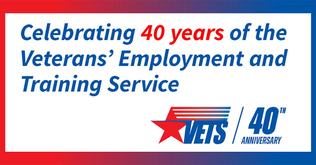 Vets logo with 40 year anniversary message