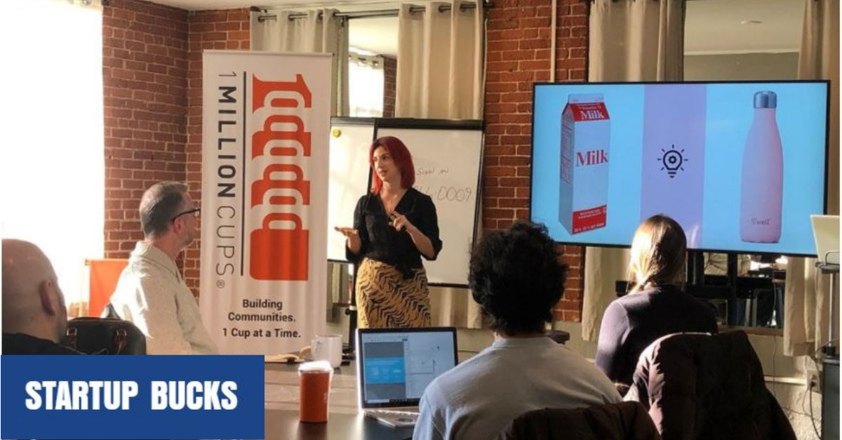 Entrepreneur presenting her startup at Founder's 30 