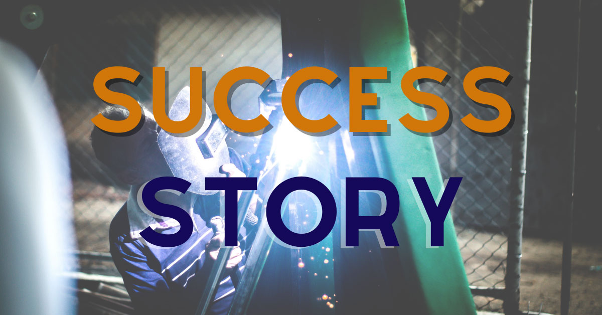 Industrial maintenance worker conducting a welding project