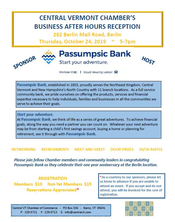 Passumpsic Bank Business After Hours Reception