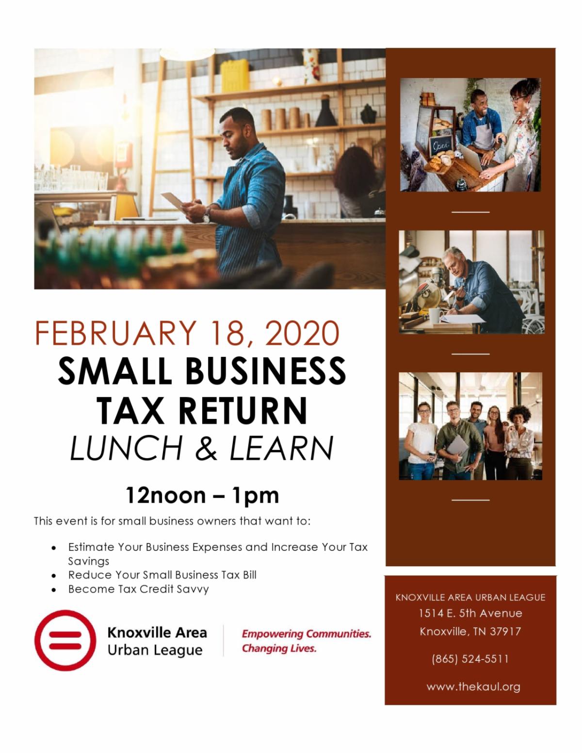 Small Business Tax Return Lunch & Learn 2/18/2020