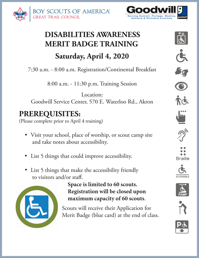 disability awareness merit badge worksheet