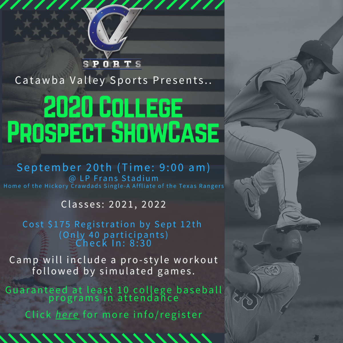 2020 College Prospect Showcase Hickory Crawdads Schedule 2022