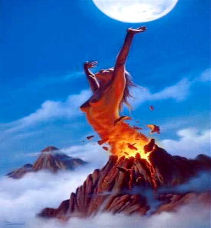 woman volcano