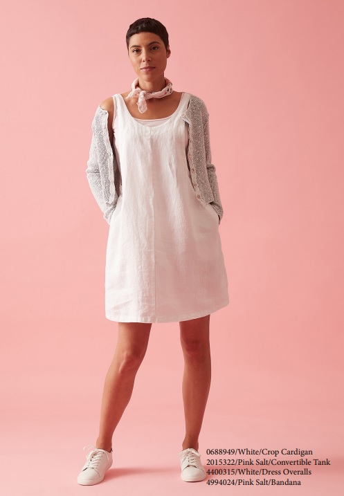 chinese dress ladies Cut-Out Linen Dress TAHITI in White main image 0