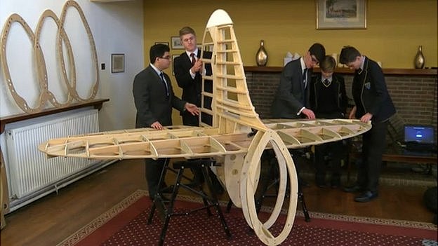 Spitfire tail section made by Ratcliffe students