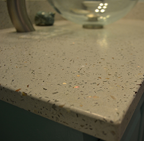 recycled glass countertop