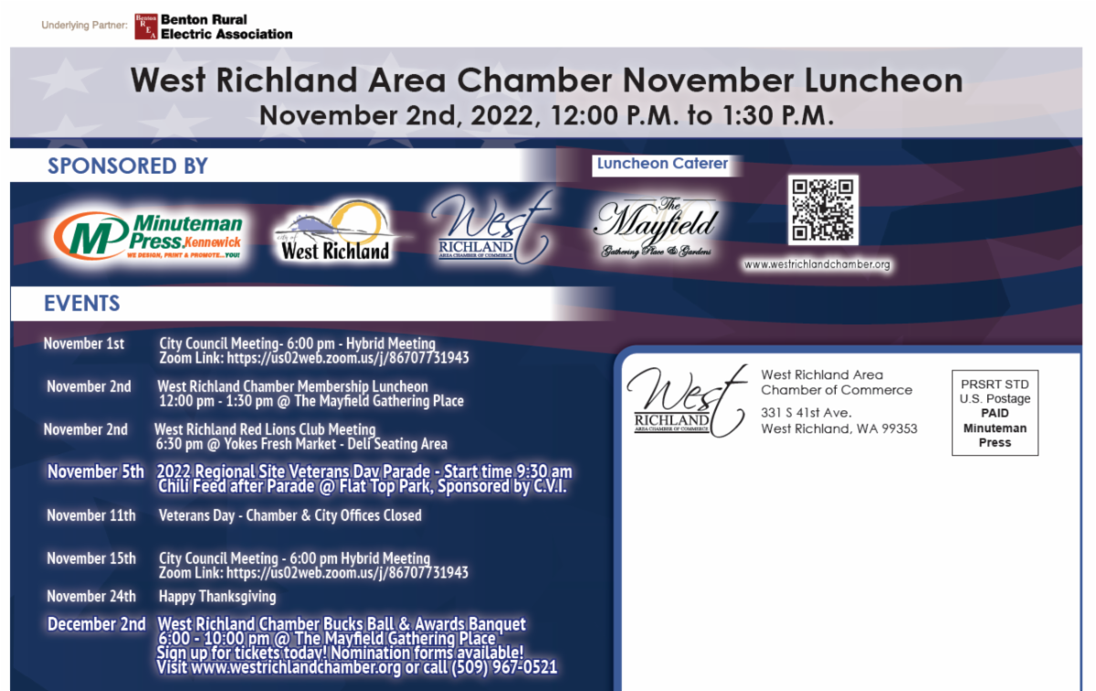 West Richland Area Chamber of Commerce November Networking Luncheon