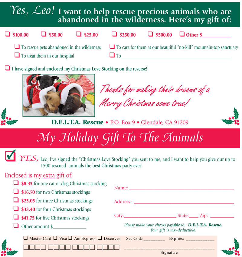 Christmas Stocking Mail-in FORM