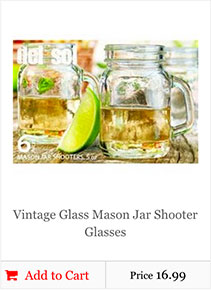 Vintage Glass Mason Jar Shooter Glasses