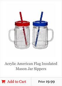 Acrylic American Flag Insulated Mason Jar Sippers