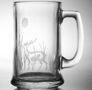 Deer Etched Beer Mugs
