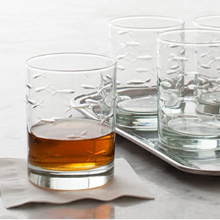School of Fish Double Old Fashioned Glasses