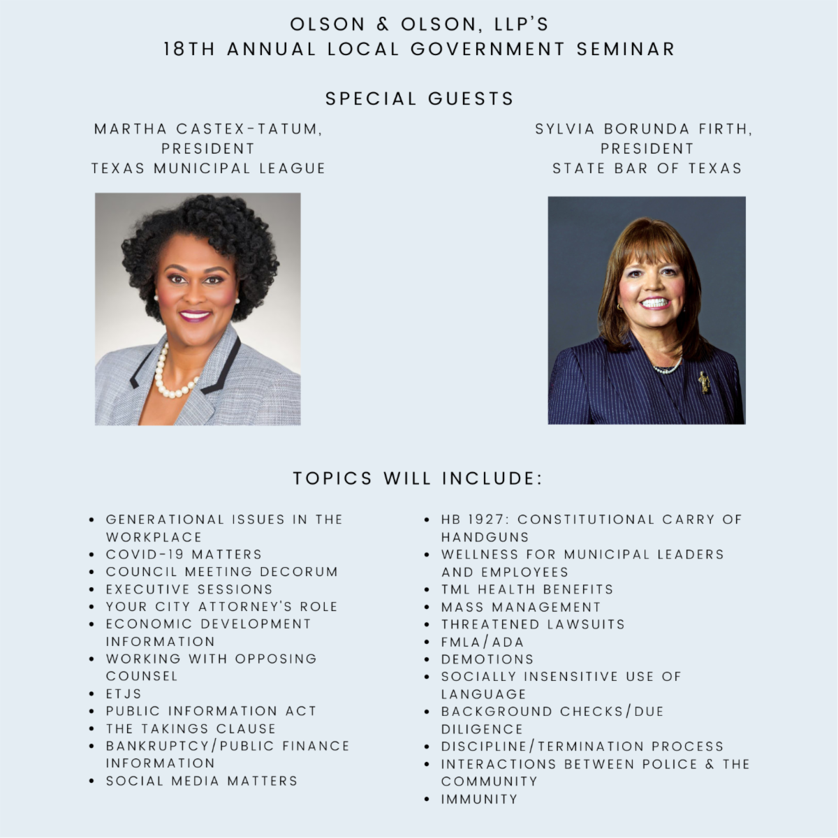 Olson & Olson's 18th Annual Local Government Seminar