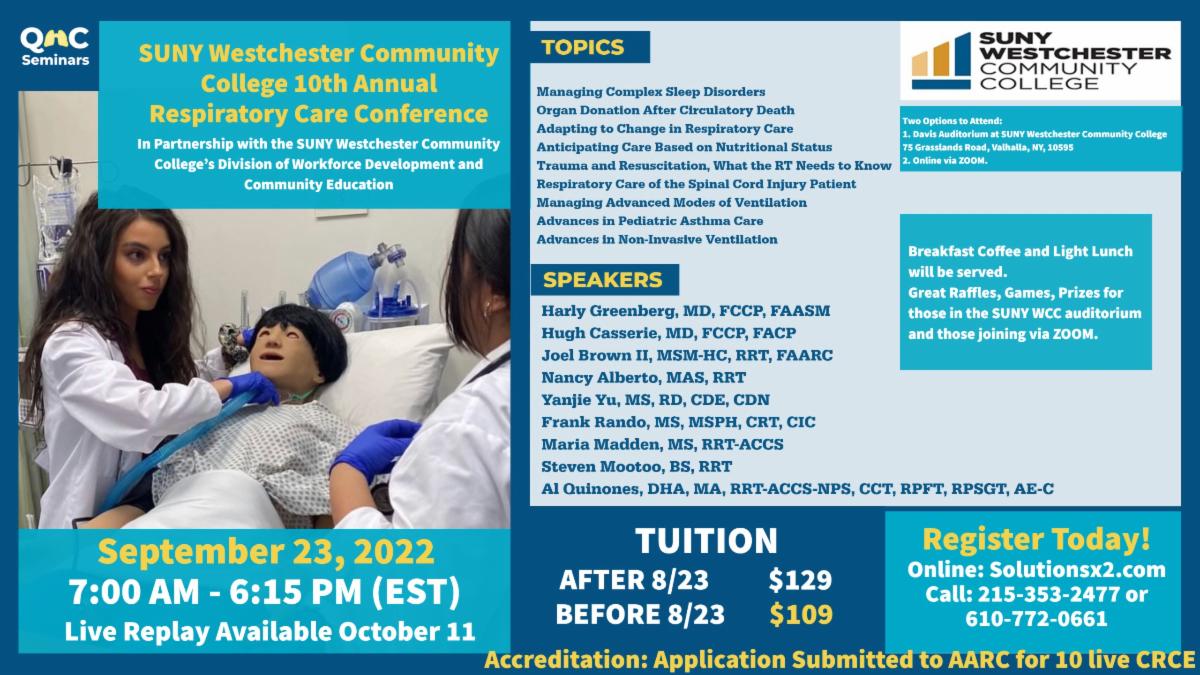 2022 Westchester Community College 10th Annual Respiratory Care Conference