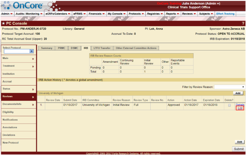Oncore Randomization System OnCore TUTOR: Entering a Consent Form in OnCore, Training & Support