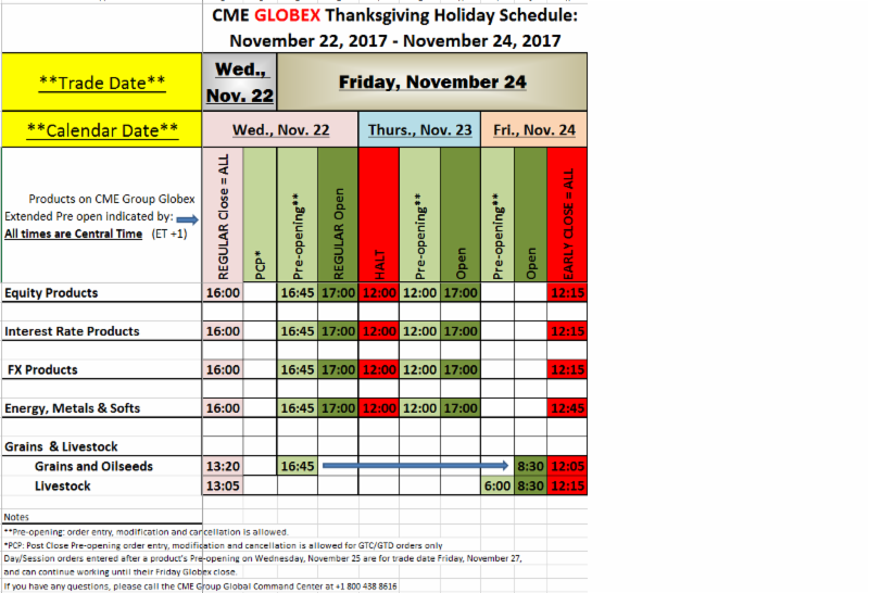 Thanksgiving Holiday Schedule