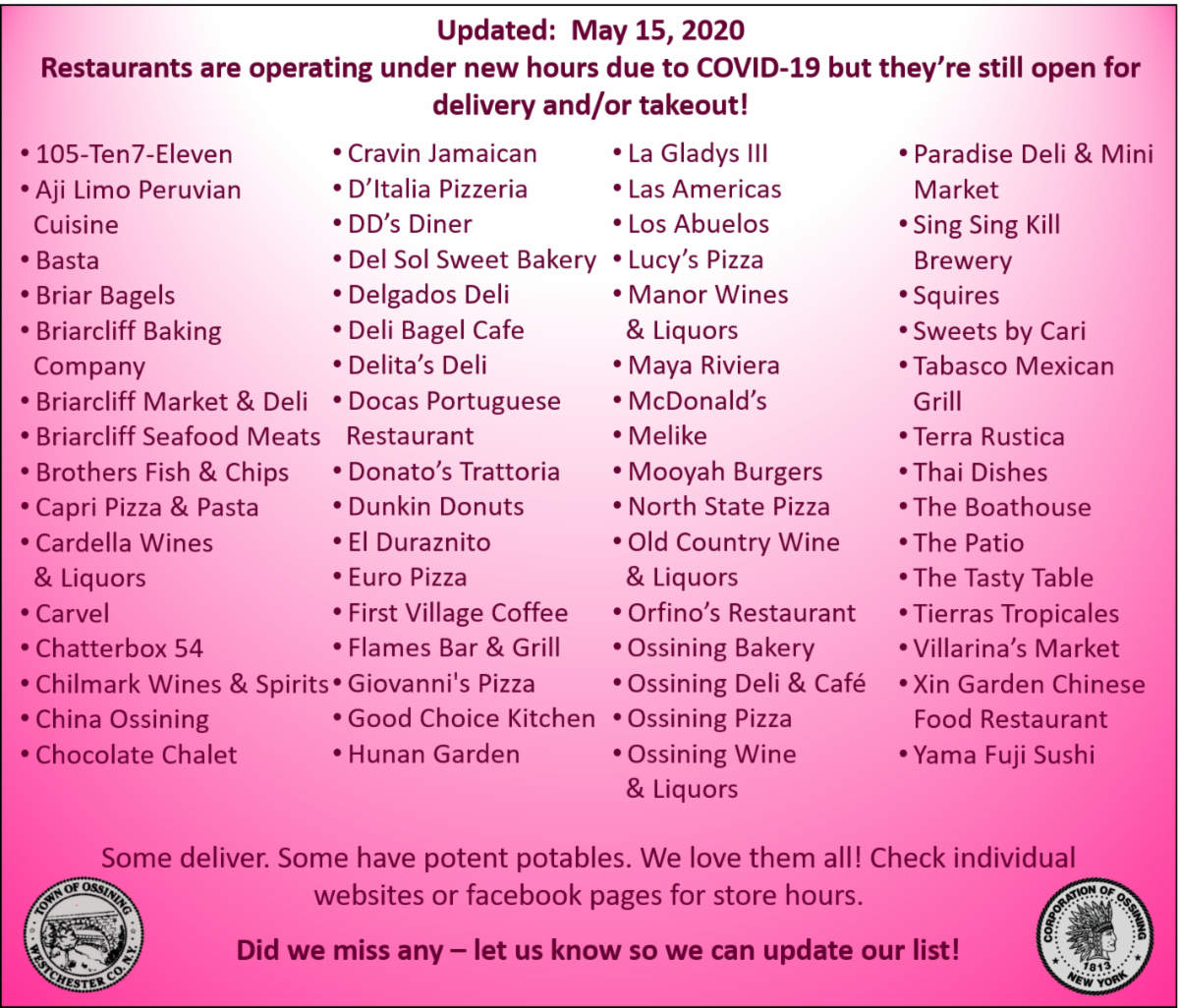 OSSINING WEEKLY WEB BLAST 5212020