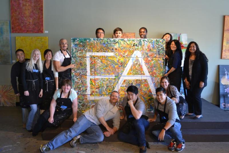 Team building paint event.