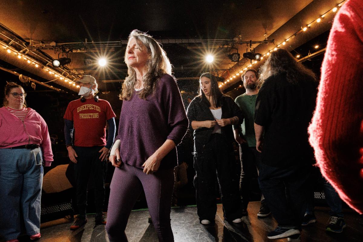 Students on stage at Unexpected Productions Improv School