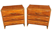 Pair Leather Art Deco Chests of Drawers Campaign