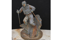 Cast Iron Skier Statue