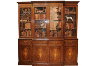 Regency Breakfront Bookcase Burr Walnut