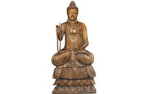 Large Hand Carved Tibetan Buddha Statue