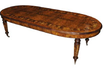 Victorian Walnut Extending Dining Table Marquetry