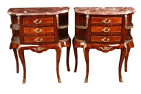 Pair Empire Bedside Chest Drawers Nightstands