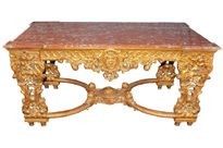Italian Rococo Antique Giltwood Console Table