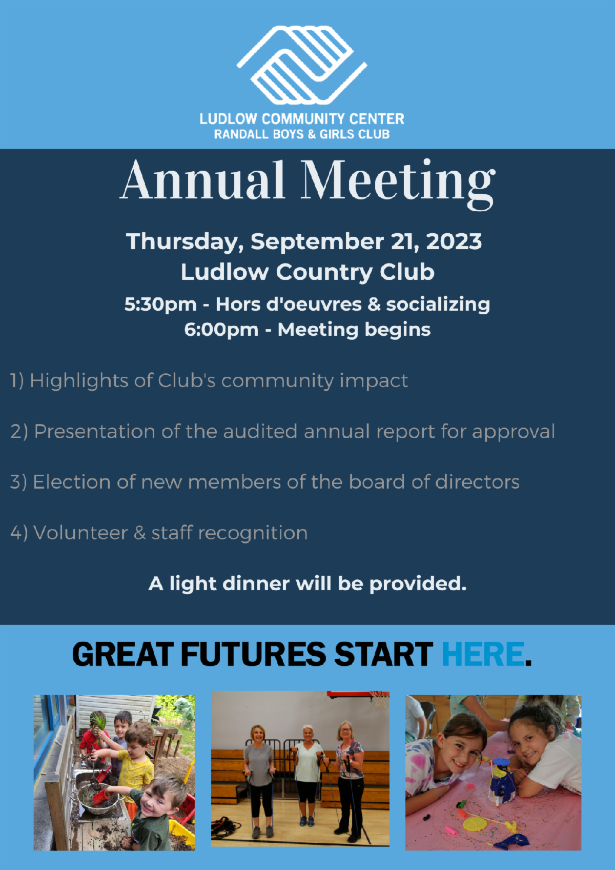 2023 Annual Meeting for the Ludlow Community Center/Randall Boys