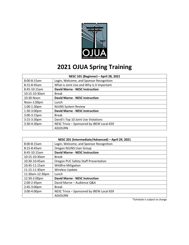 2021 OJUA Spring Training