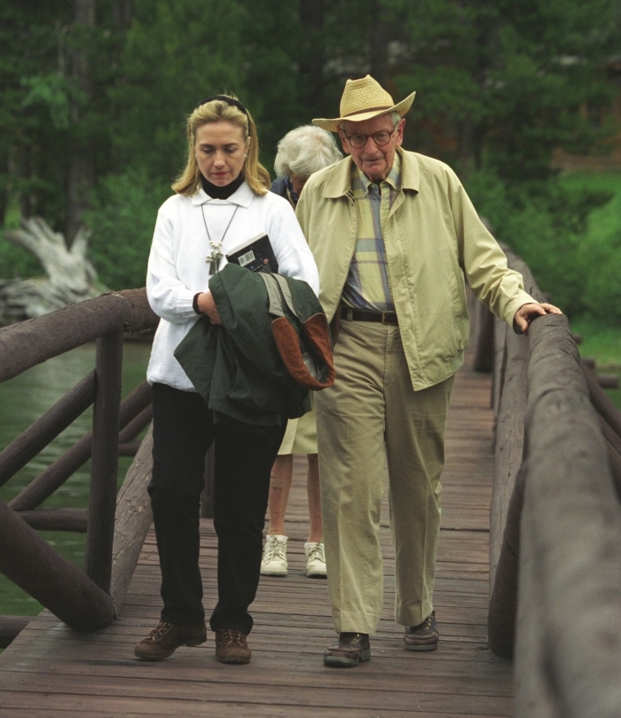 Secretary Clinton with Laurance Rockefeller (1995)