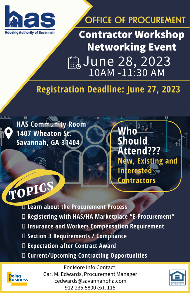 Housing Authority of Savannah Contractor and Networking Event