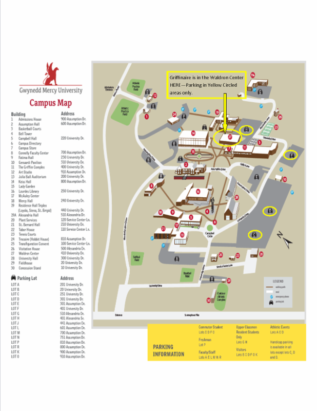 Gwynedd Mercy University Campus Map REGIONAL STUDENT CONFERENCE SPRING 2017 Gwynedd Mercy University Campus Map REGIONAL STUDENT CONFERENCE SPRING 2017