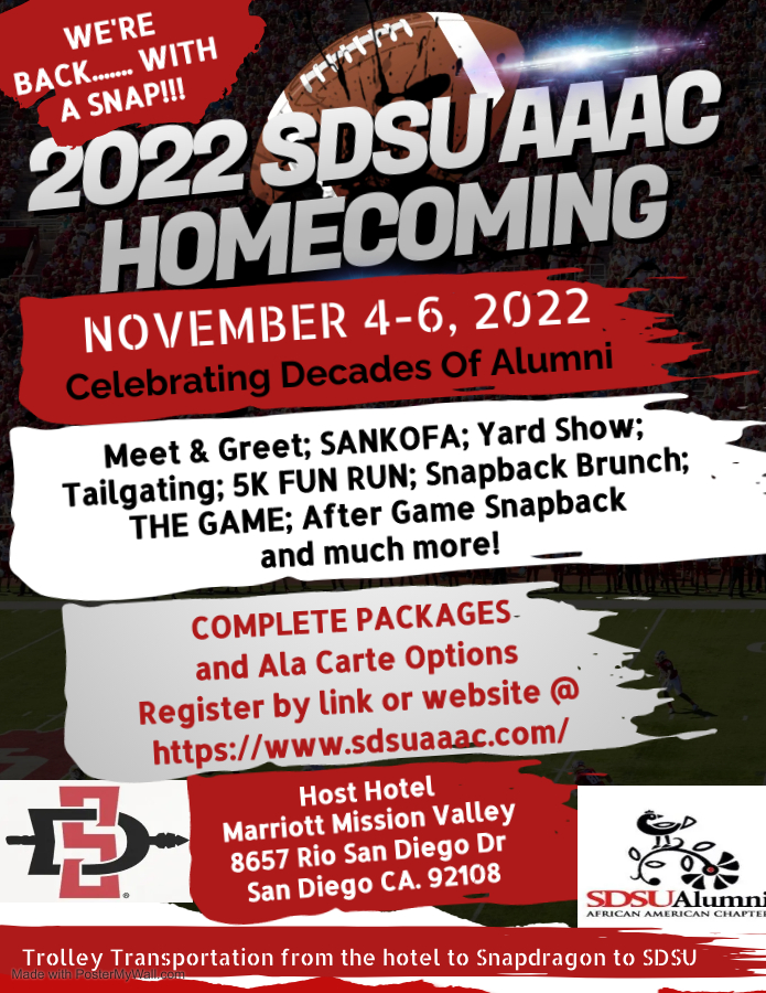 Registration Package for SDSU AFRICAN AMERICAN ALUMNI CHAPTER