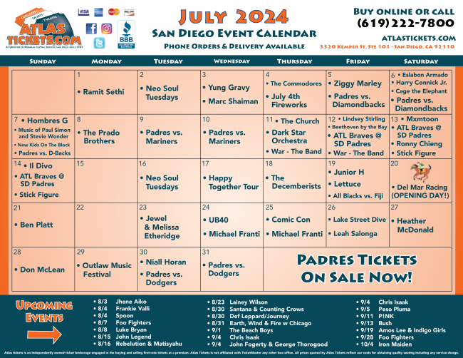 San Diego events in January