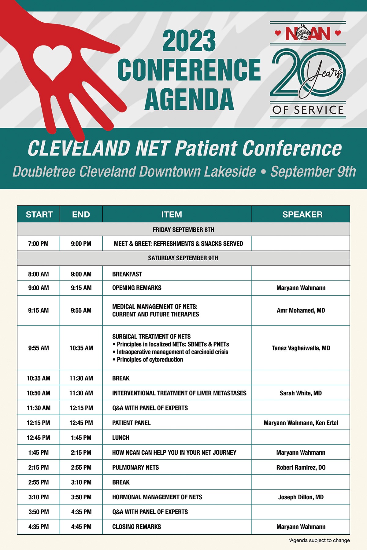 NCAN NET Patient Conference Cleveland, OH