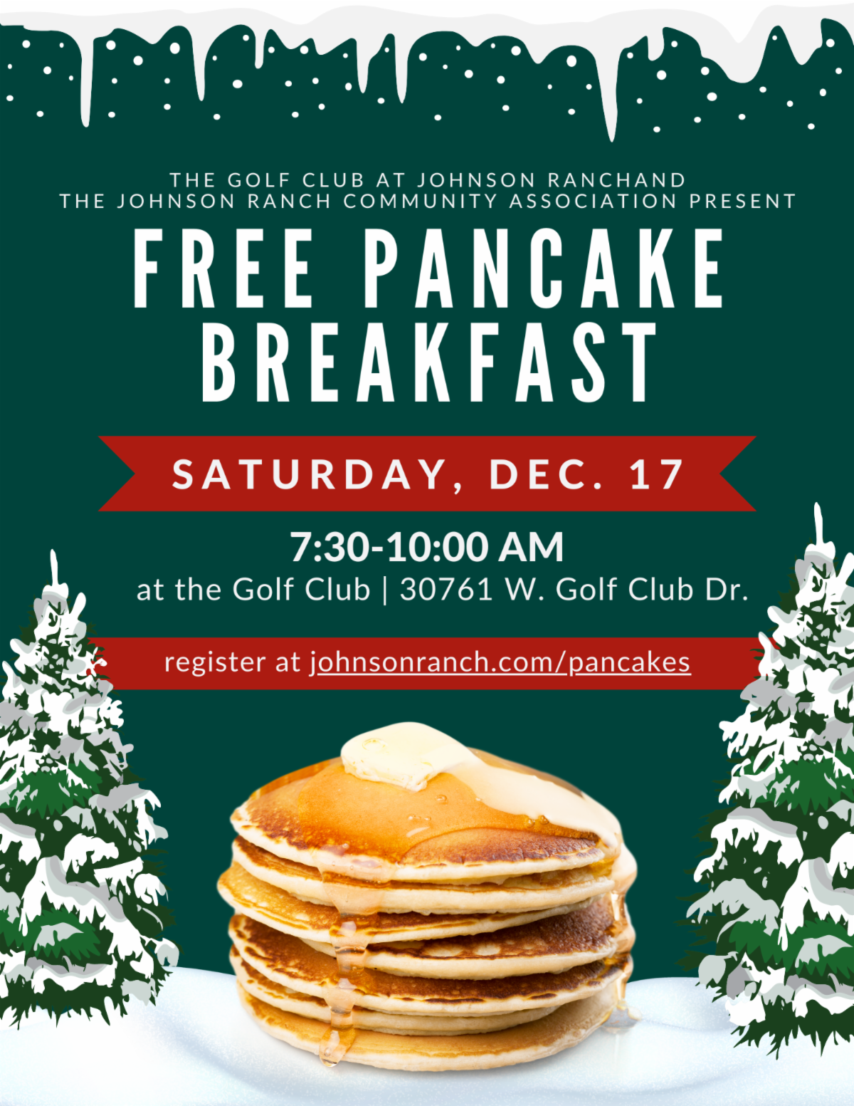 FREE Holiday Pancake Breakfast