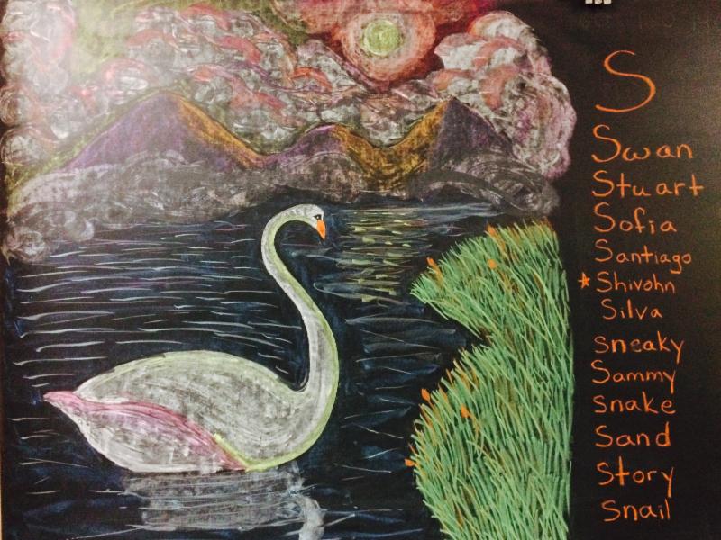 Chalkboard Art in Grade 1