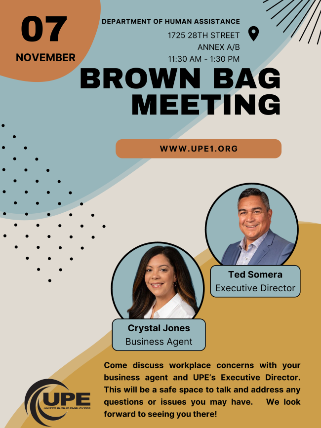 Brown Bag Meeting with Your Business Agent