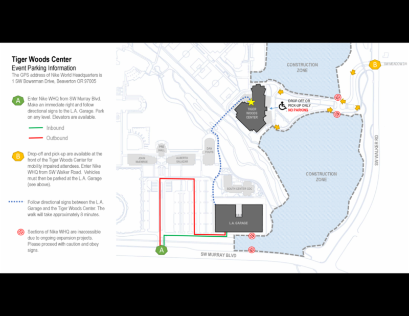 NIKE Campus Map - Tiger Woods Conference Center