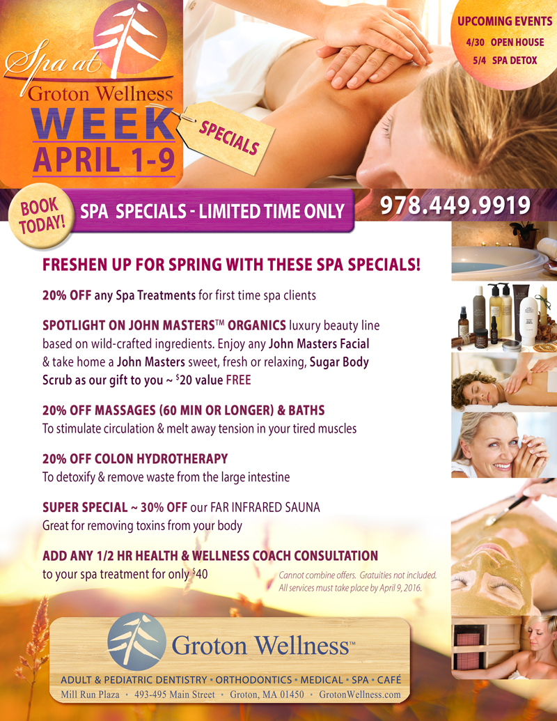 Spa week specials