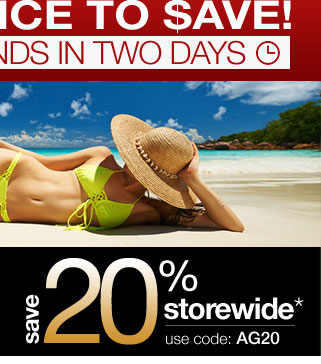 Ends Tuesday: 20% Off Storewide with code AG20 plus Free Shipping*