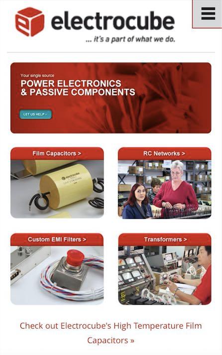 Check out the newly responsive website designed electrocube.com with mobile-friendly view