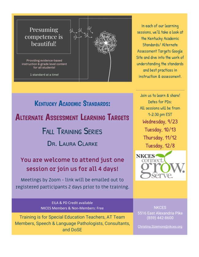 Alternate Assessment Learning Targets