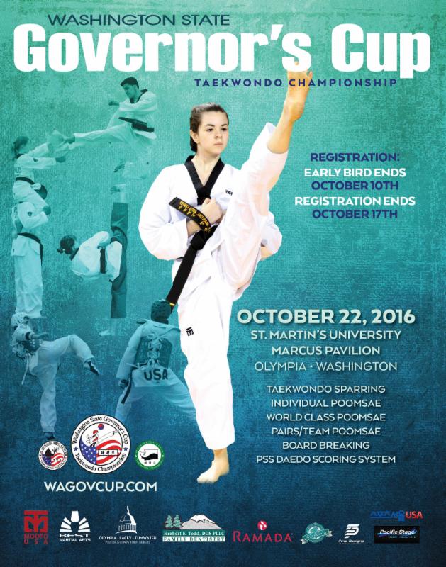 16 Washington State Governor S Cup Taekwondo Championship Competitor Registr