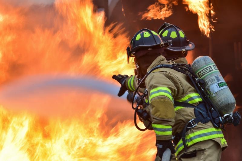 Firefighters fighting fire