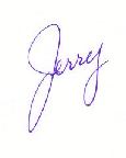Jerry's signature first name only